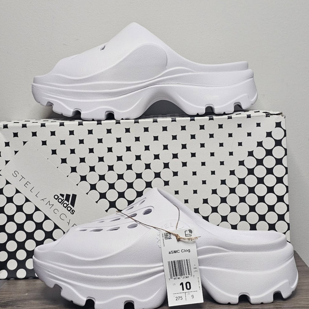 ADIDAS BY STELLA MCCARTNEY CLOGS Size 10  White  NWT